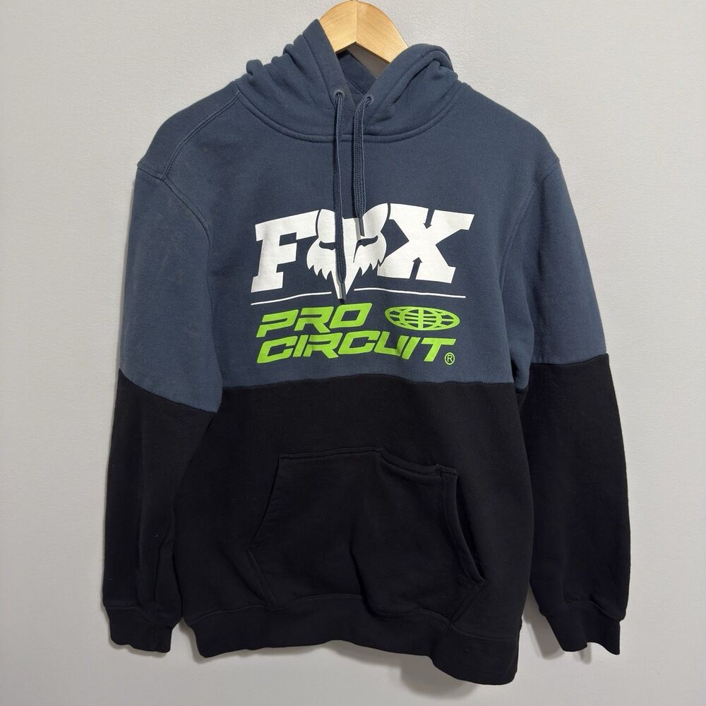 Fox Pro Circuit Pullover Hoodie Men's Large Black Motocross MX Colorblock